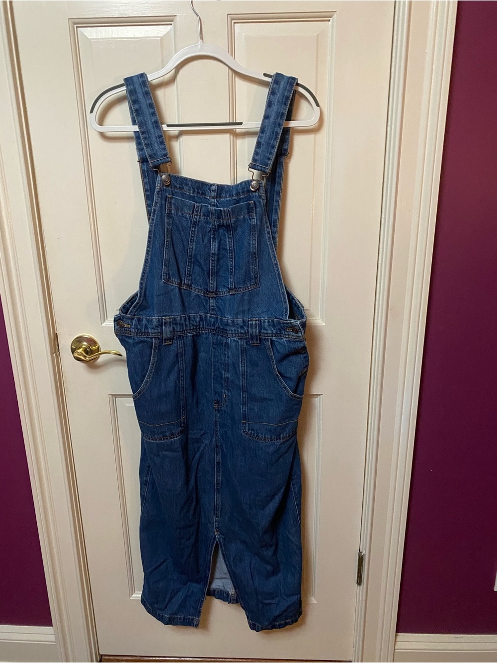 We The Free Blue Denim Overall Jumpsuit